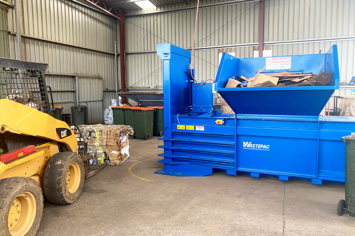 WastePac Horizontal Cardboard and Plastic Baler Semi Automatic Australia